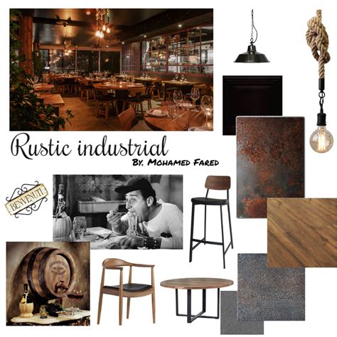 Rustic Industrial Restaurant Interior Design Mood Board By Mohamed