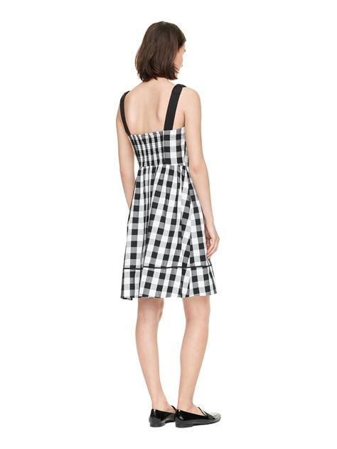 Kate Spade Cotton Gingham Dress In Black Lyst