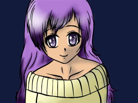 Purple Hair Anime Girl By Kawaii Smilez On Deviantart