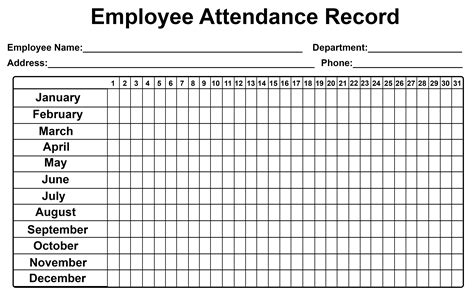 Free Employee Attendance Tracker 2020 Dailymonthly Employee