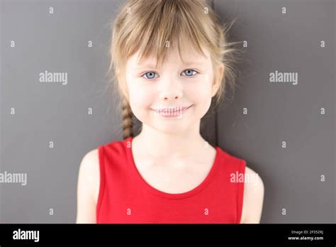 Portrait Of Little Girl With Blue Eyes Stock Photo Alamy