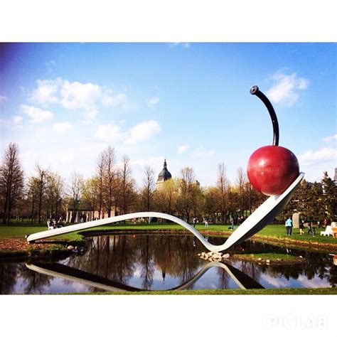 Cherry On The Spoon Sculpture In Minneapolis Places Cherry