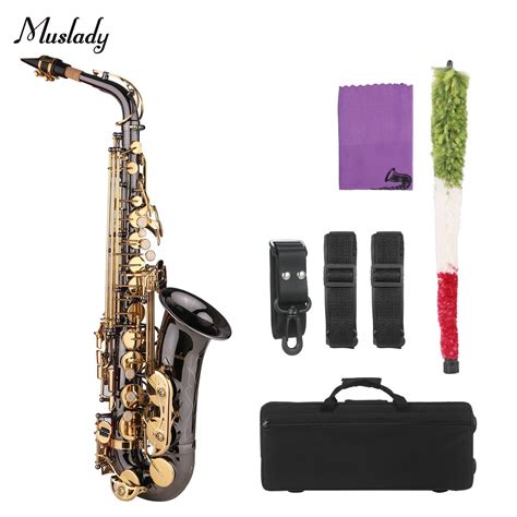 Muslady Saxophone Eb E Flat Alto Saxophone Sax Nickel Plated Brass Body