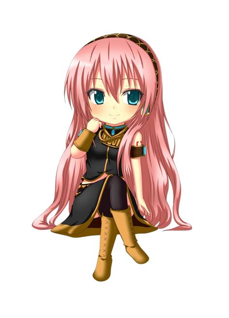 Vocaloid Megurine Luka Chibi Long Hair Pink Hair Aqua Eyes