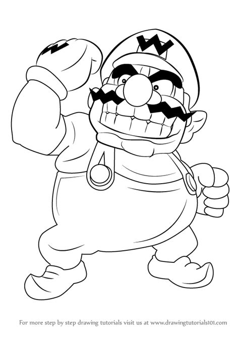Learning videos for children of all ages. Step by Step How to Draw Wario from Super Mario ...