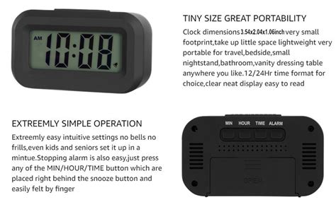 Famicozy Small Digital Travel Alarm Clocksimple Operationeasy To Read