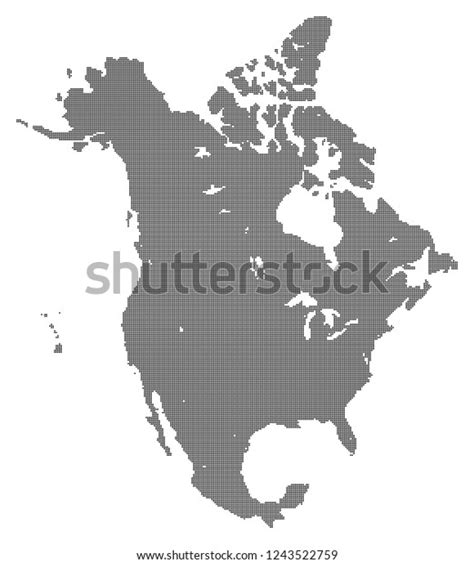 North America Vector Map Made Black Stock Vector Royalty Free