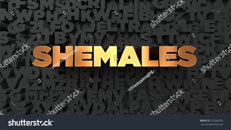 Shemales Gold Text On Black Background Illustration De Stock Shutterstock