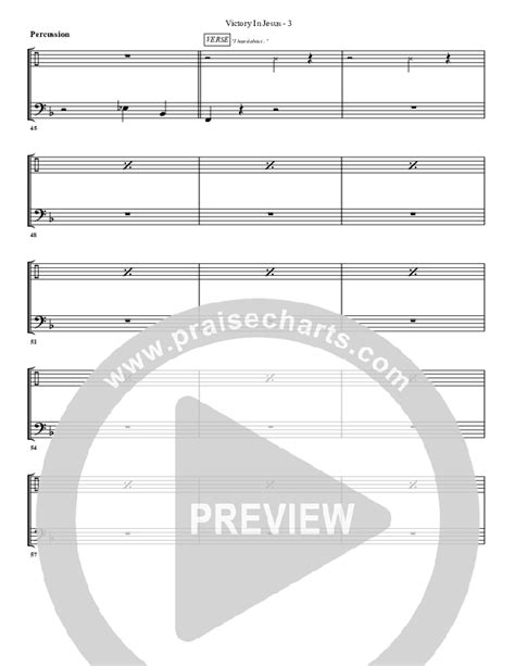 Victory In Jesus Percussion Sheet Music Pdf G3 Worship Praisecharts