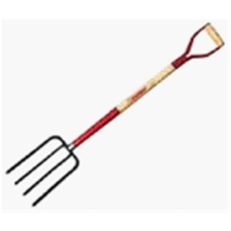 Razorback 4 Tine Spading Fork With Metal D Grip And Wood Handle 33 In
