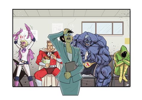 Mutants And Masterminds Super Team Handbook Rpg Illustration Green