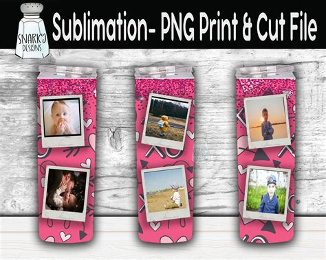 Polaroid Photo Tumbler Template Sublimation Designs Downloads Etsy