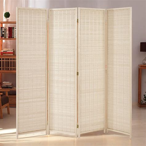 Danrelax 4 Panel Bamboo Room Divider 6 Ft Tall Folding Privacy Screen