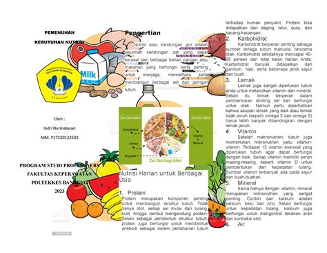 Leflet Nutrisi Pemenuhan Kebutuhan Nutrisi Oleh Indri Nurmalasari
