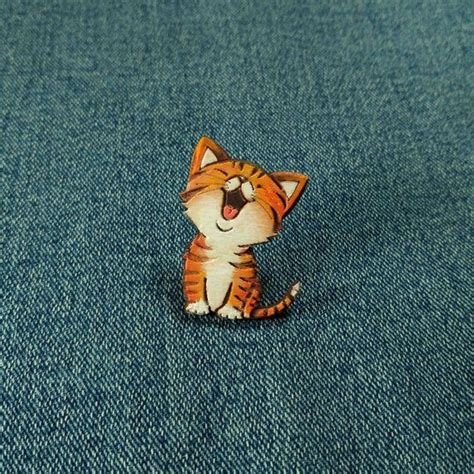Orange Cat Pin Cute Brown Cat Brooch Kawaii Gray Cat Pin Etsy