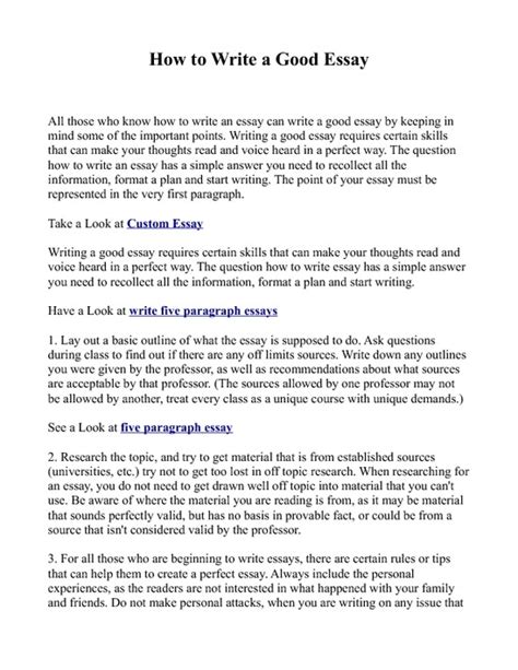 How To Write Perfect Essays