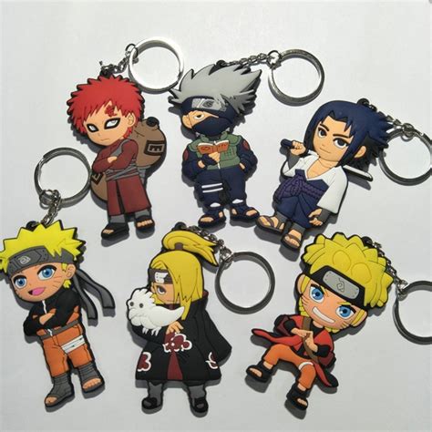 Naruto Sasuke Soft Cosplay Keychain Gaara Keychain Ninja Village Bag