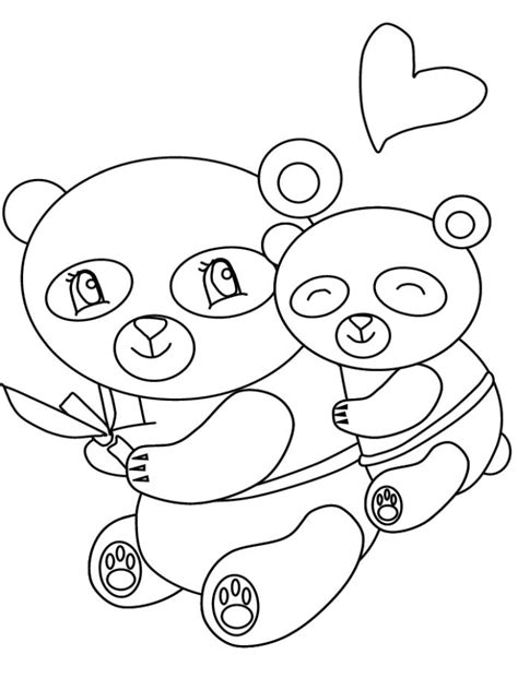 Get This Baby Panda Hugging Mama Panda Coloring Pages