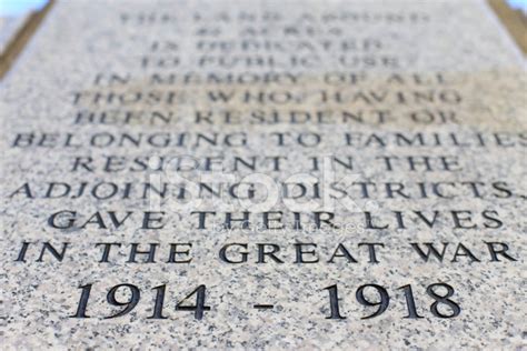 World War I Memorial Inscription Stock Photo Royalty Free Freeimages