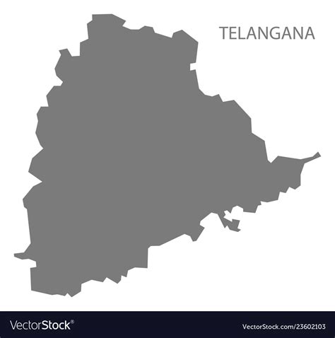 Telangana India Map Grey Royalty Free Vector Image