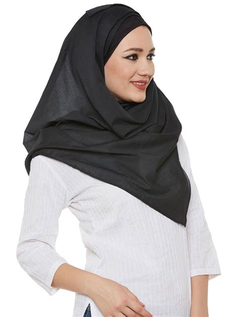 black cotton islamic hijab head scarf momin libas 2685010