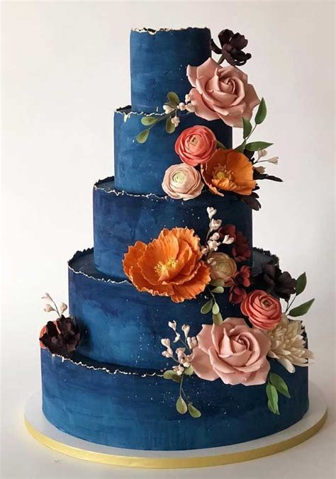 The 50 Most Beautiful Wedding Cakes Dark Blue Wedding Cake Wedding