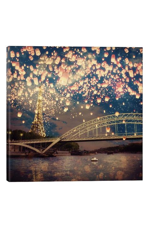 Icanvas Love Wish Lanterns Over Paris Giclée Print Canvas Art