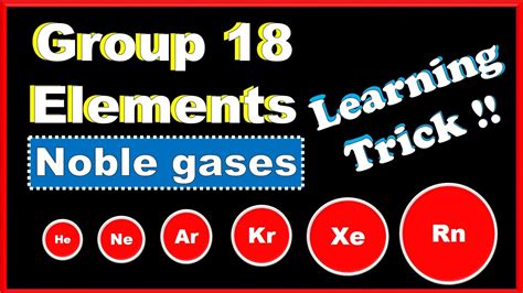 Trick To Learn Periodic Table Group 18 Elements Noble Gases