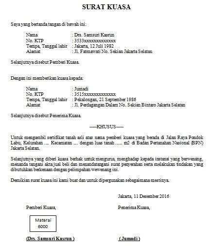Documents similar to surat kuasa ahliwaris meninggal contoh bank bni. Begini Contoh Membuat Surat Kuasa Pengambilan Sertifikat ...
