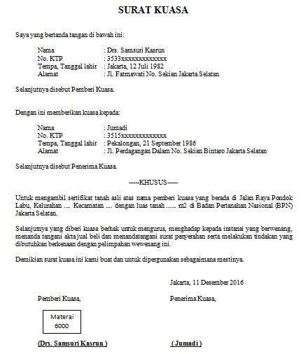 Paspor adalah dokumen resmi yang digunakan sebagai identitas atau tanda pengenal ketika berada diluar negeri. Begini Contoh Membuat Surat Kuasa Pengambilan Sertifikat Di Bank | GADAIAN.COM 2020