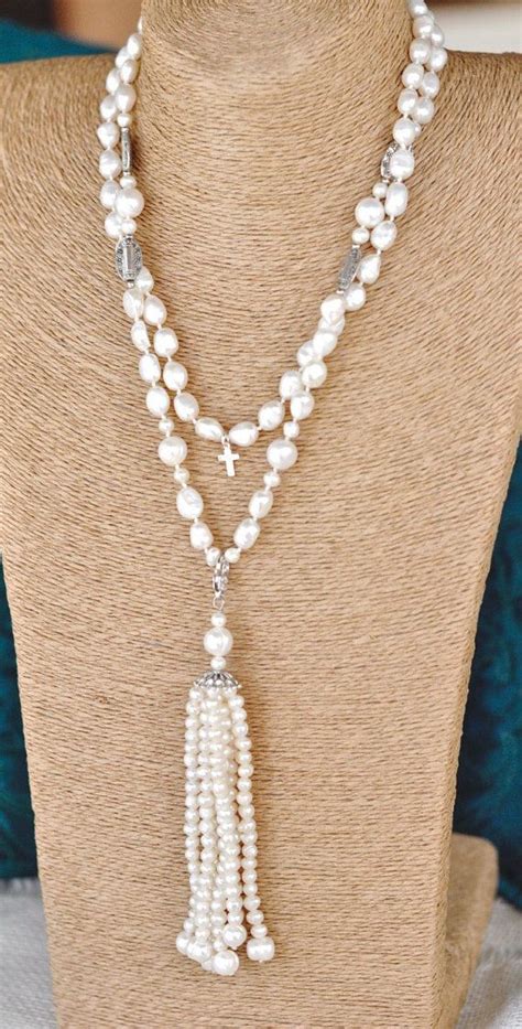 Fresh Water Pearl Necklace With Detachable Tassel Wear Long Or Doubled