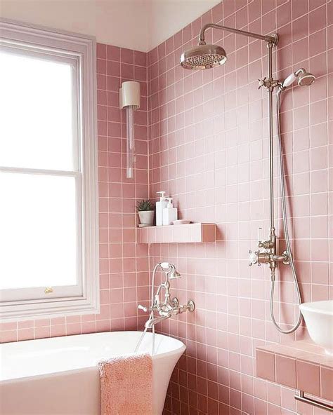 The wallpaper prints on this contemporary bedroom is classic and rather beautiful. 16 Pink Bathrooms That Prove This Color Works in Any Room ...