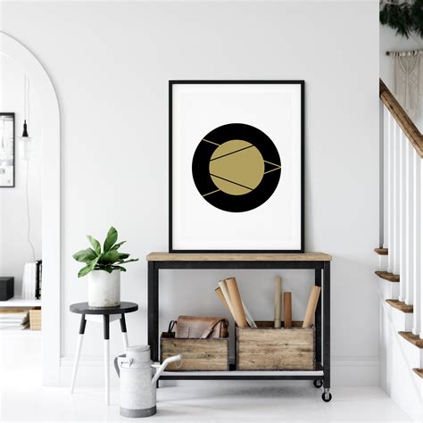 Gold Minimalist Circle Minimal Printgeometric Printable Room Wall Art