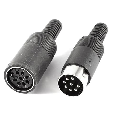 10x New Pair Black Din 8 Pin Female Male Plug Socket Audio Av
