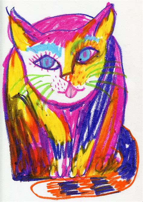 Abstract Art Cat Art Projects For Kids
