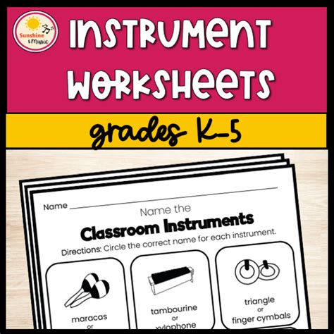 Instruments Of The Orchestra Worksheets Sunshine And Music