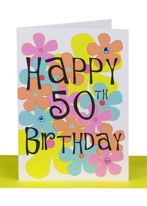 Browse our beautiful range of age 50 birthday cards. Happy 50th Birthday Greeting Card Flowers | Lils Cards