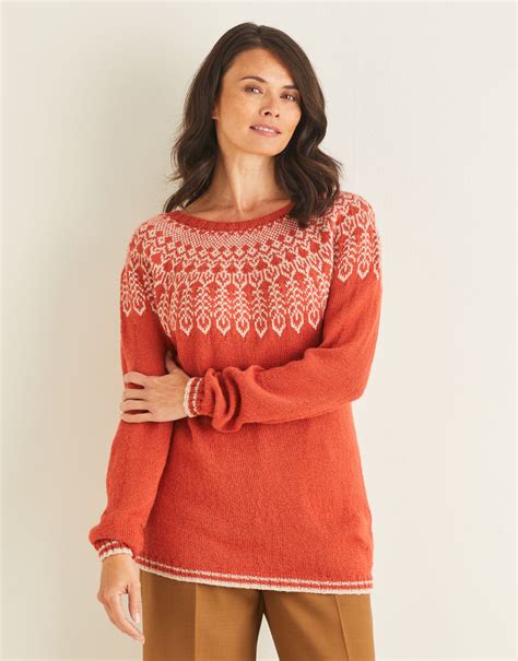 Fair Isle Yoked Sweater In Sirdar Country Classic 4 Ply Design No