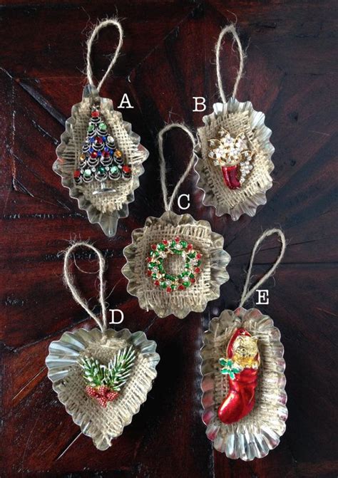 Vintage Jewelry Tart Tin Ornament Christmas Vintage Christmas