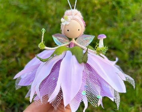 Fairy Doll In Pink Purple Dress By Wands And Willows Flower Fairy Doll