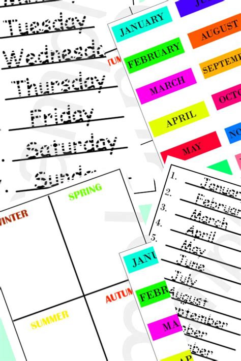 Days Of The Month Printables