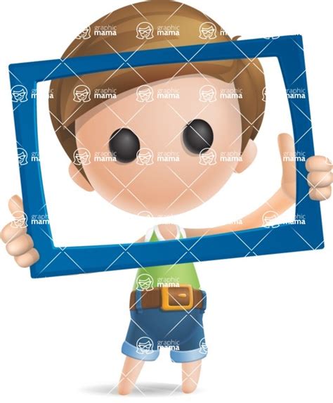 Simple Cute Boy Vector 3d Cartoon Character Frame Graphicmama