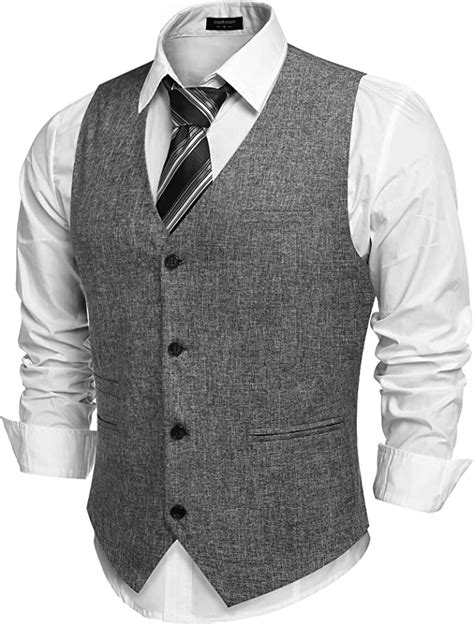 Coofandy Men S Slim Fit Tweed Suit Vest Formal Business Herringbone