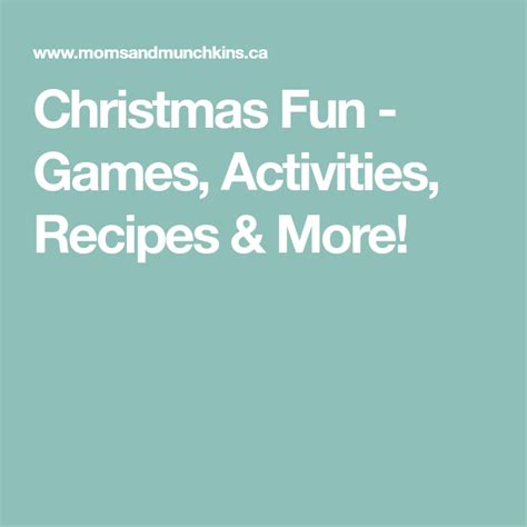 Christmas Fun Games Activities Recipes And More Christmas Fun