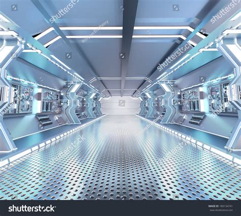 Futuristic Design Spaceship Interior Metal Floor Stock Illustration Shutterstock