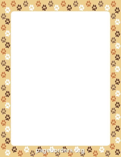 Dog Paw Print Border Clip Art Page Border And Vector Graphics