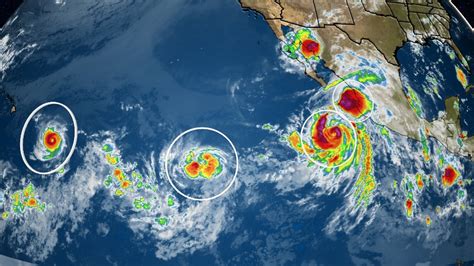 Four Named Tropical Cyclones At Once In The Central And Eastern Pacific