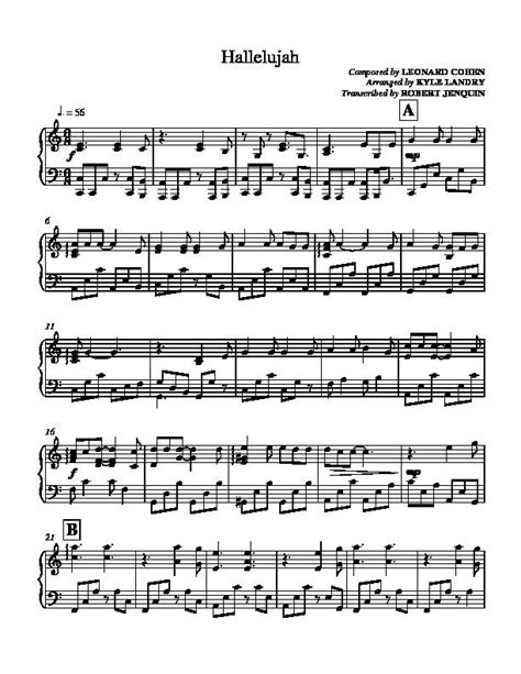 Hallelujah chorus the messiah easy elementary piano sheet. Hallelujah - Leonard Cohen piano sheet preview | Christmas piano music, Piano sheet, Piano sheet ...