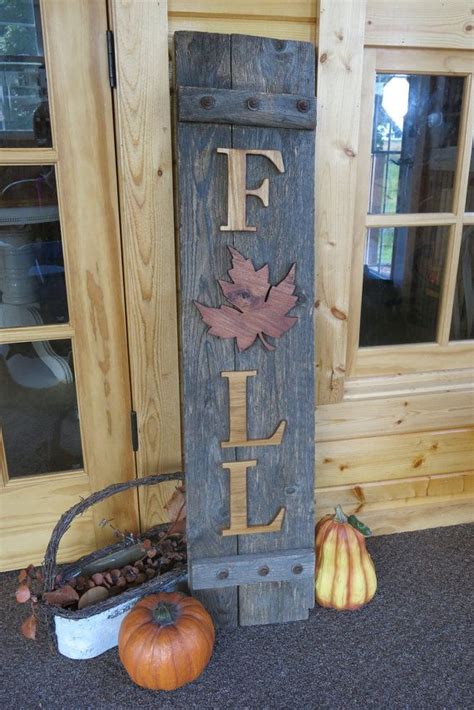 Reclaimed Wood Fall Sign Porch Sign Thanksgiving Hand Made Etsy