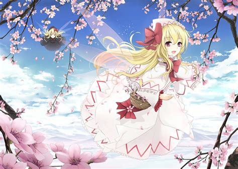 Blondes Flower Multiple Spring Touhou Hair 1080p Red Petals